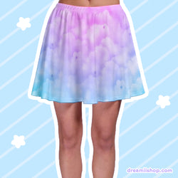 Dreamy Clouds Mini Skater Skirt